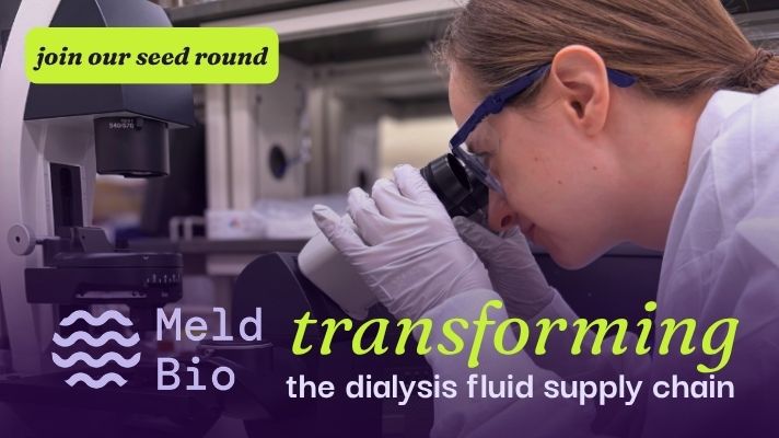Meld Bio Instagram post featuring a scientist at a microscope, promoting their seed funding round
